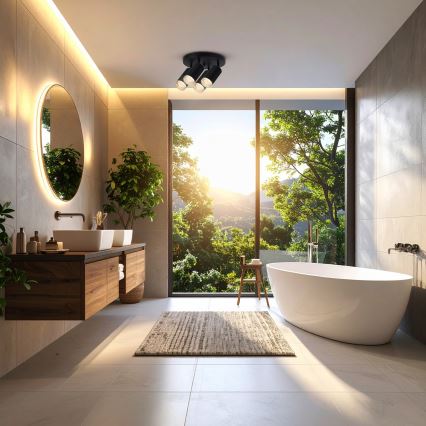 Brilagi - Spot salle de bain SELE AQUA 4xGU10/30W/230V IP44 noir