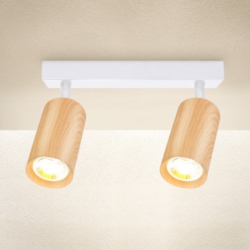 Brilagi - Spot SELE 2xGU10/30W/230V blanc/décor en chêne