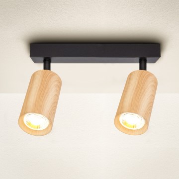 Brilagi - Spot SELE 2xGU10/30W/230V noir/décor en chêne