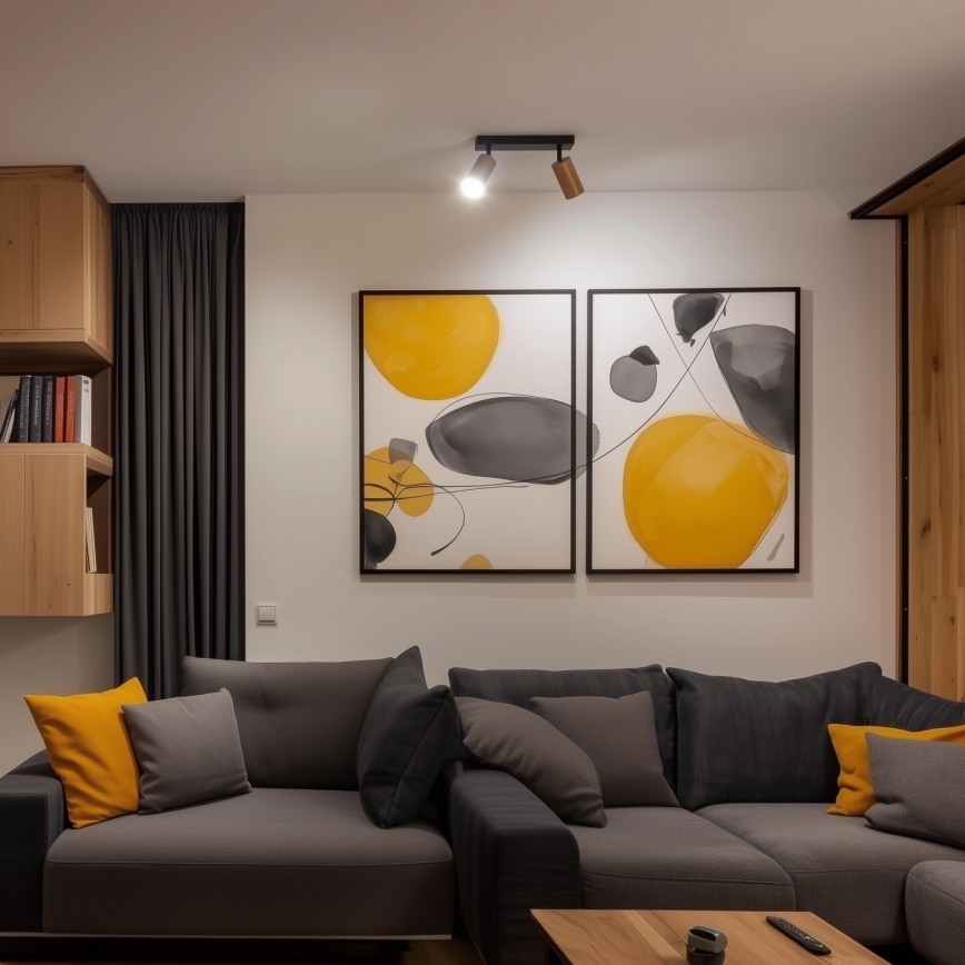 Brilagi - Spot SELE 2xGU10/30W/230V noir/décor en chêne