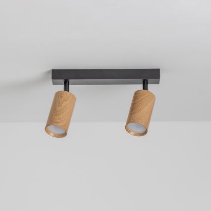 Brilagi - Spot SELE 2xGU10/30W/230V noir/décor en chêne