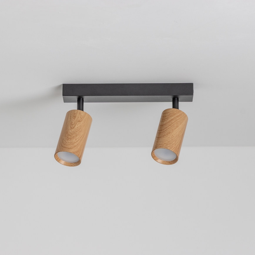Brilagi - Spot SELE 2xGU10/30W/230V noir/décor en chêne