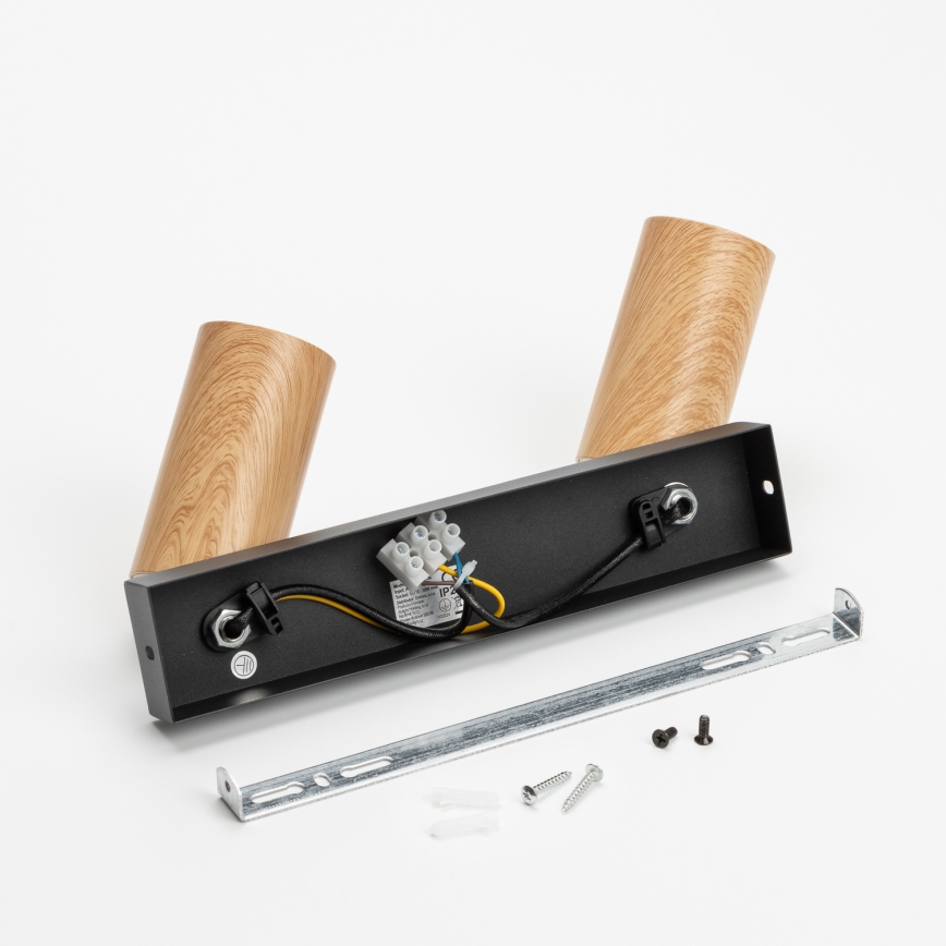 Brilagi - Spot SELE 2xGU10/30W/230V noir/décor en chêne