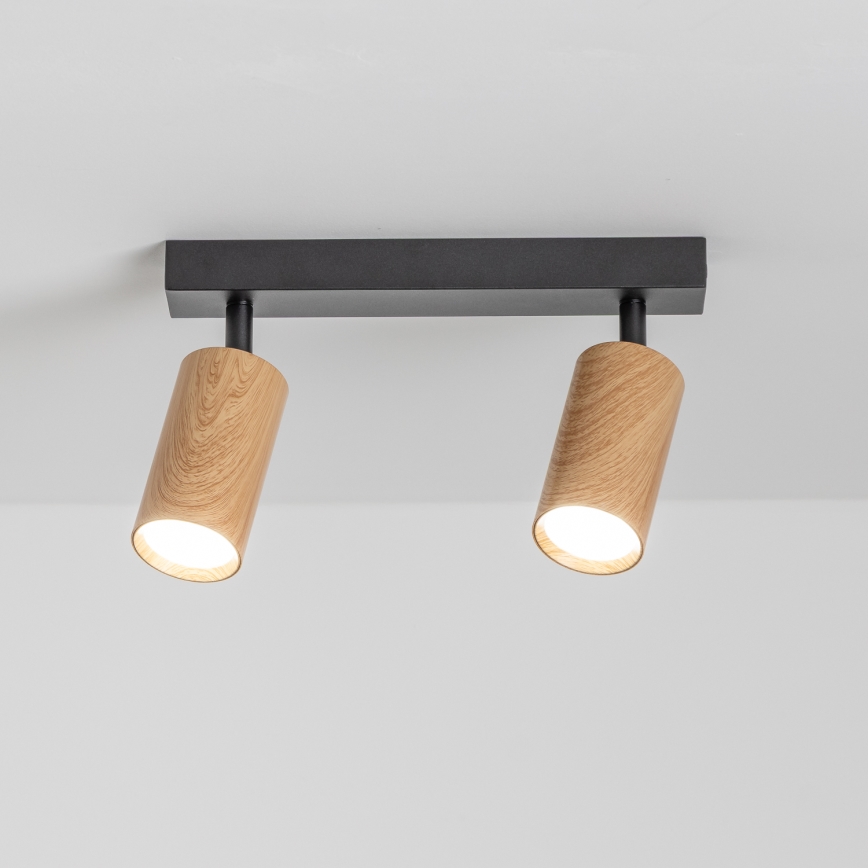 Brilagi - Spot SELE 2xGU10/30W/230V zwart/eiken decor