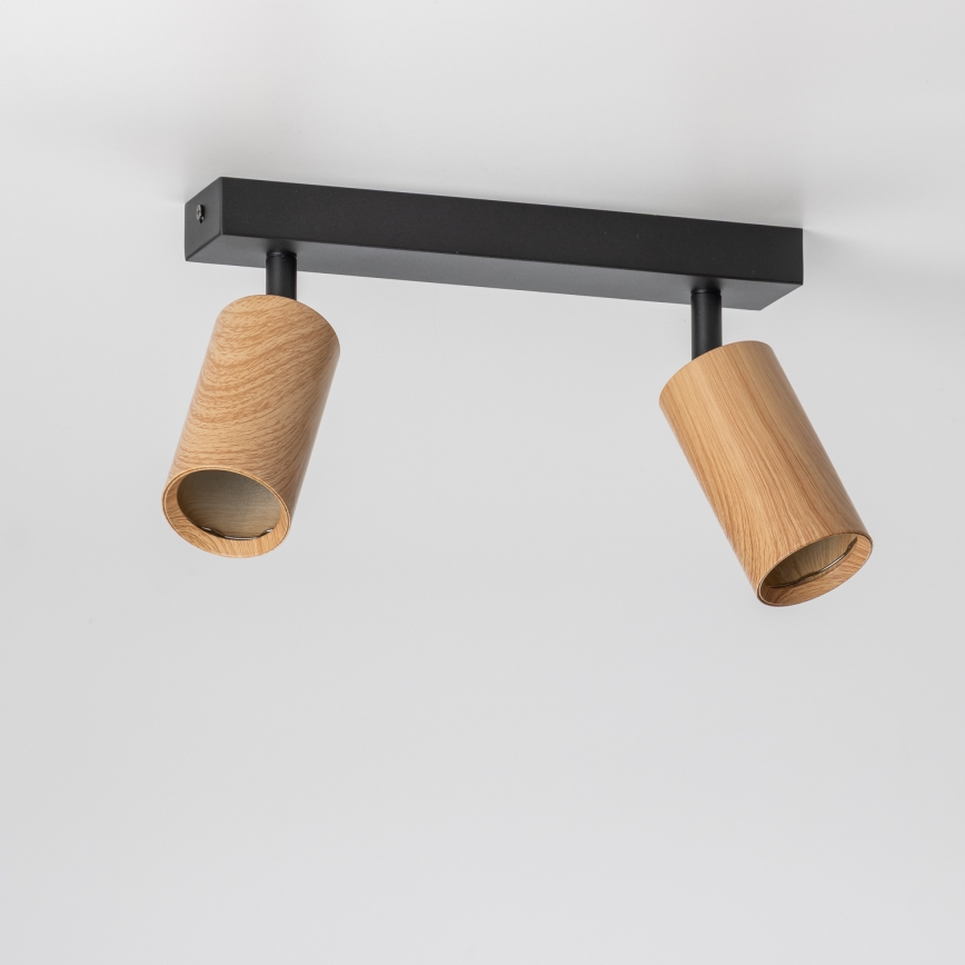 Brilagi - Spot SELE 2xGU10/30W/230V zwart/eiken decor