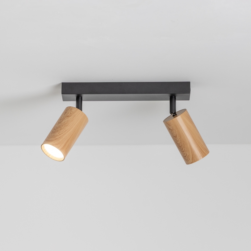 Brilagi - Spot SELE 2xGU10/30W/230V zwart/eiken decor