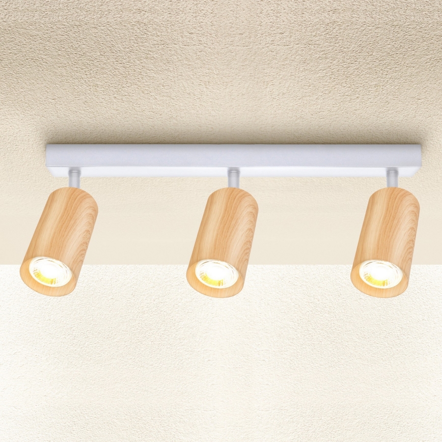 Brilagi - Spot SELE 3xGU10/30W/230V wit/eiken decor