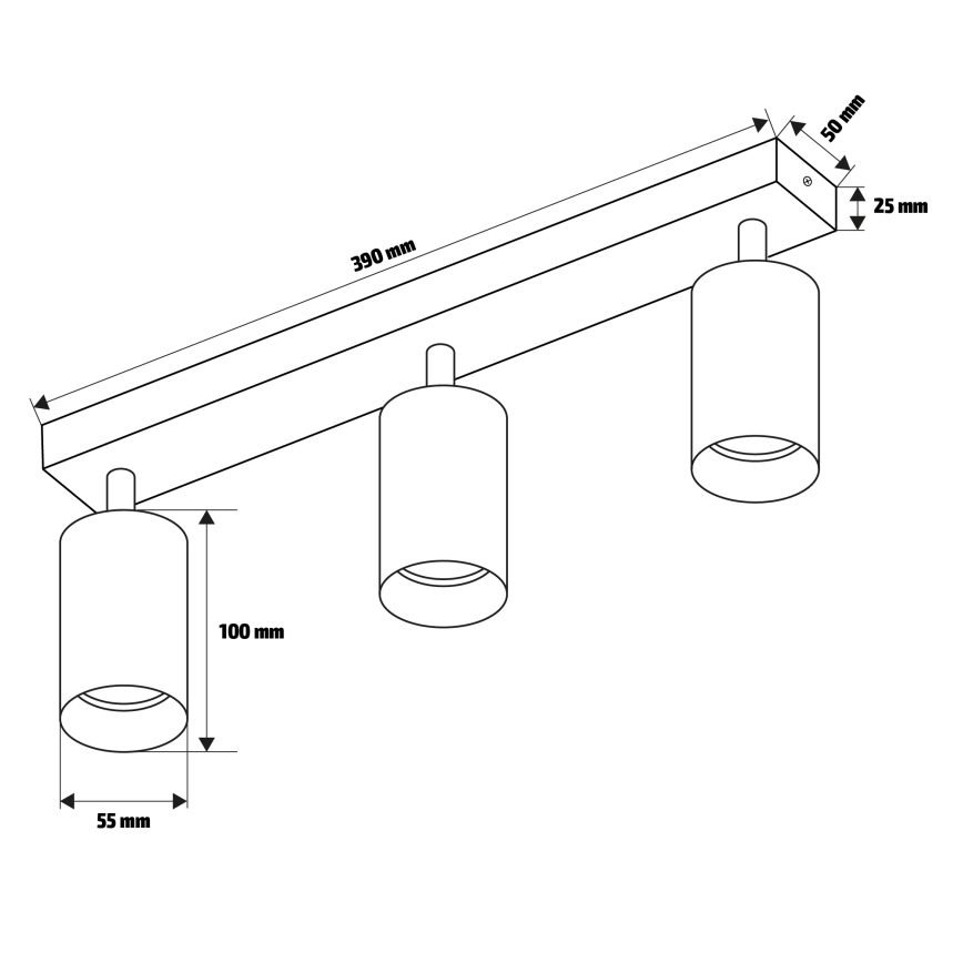 Brilagi - Spot SELE 3xGU10/30W/230V zwart