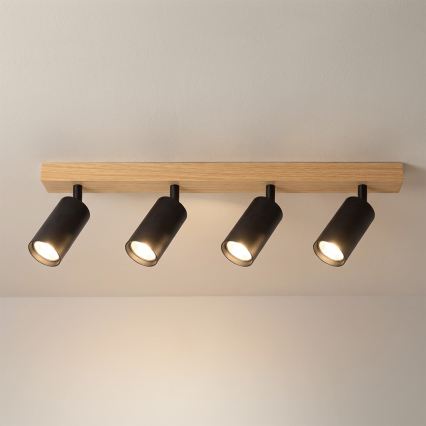 Brilagi - Spot SELE 4xGU10/30W/230V noir/décor chêne