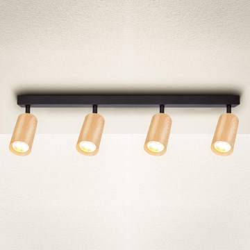 Brilagi - Spot SELE 4xGU10/30W/230V noir/décor en chêne