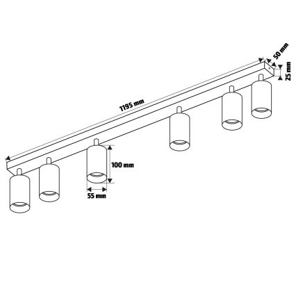 Brilagi - Spot SELE 6xGU10/30W/230V antraciet