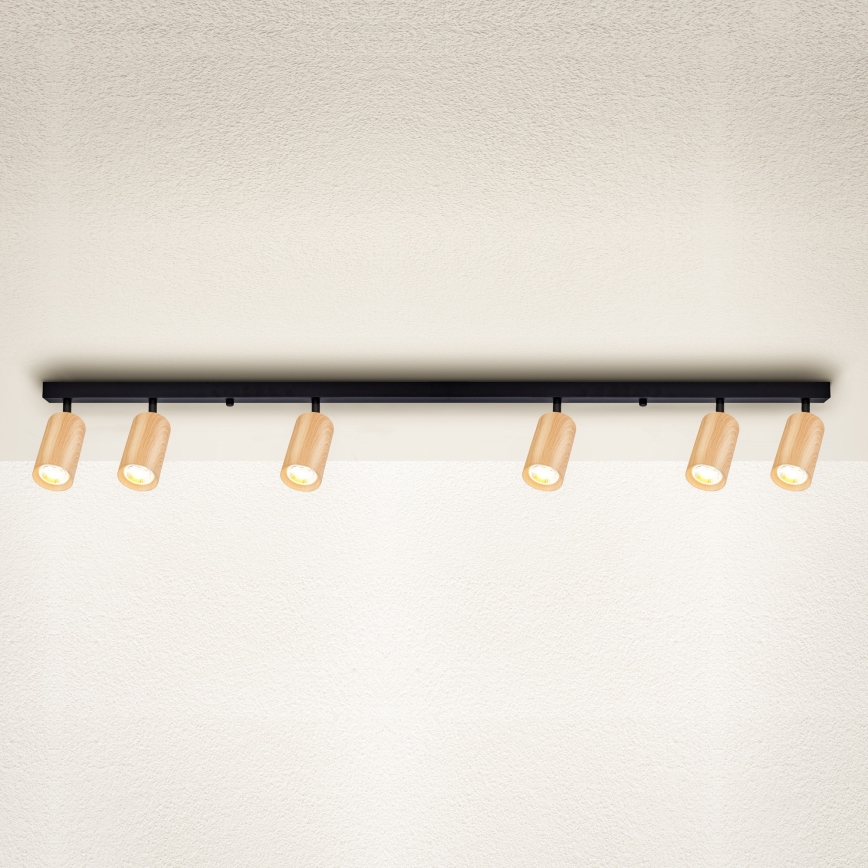 Brilagi - Spot SELE 6xGU10/30W/230V zwart/eiken decor