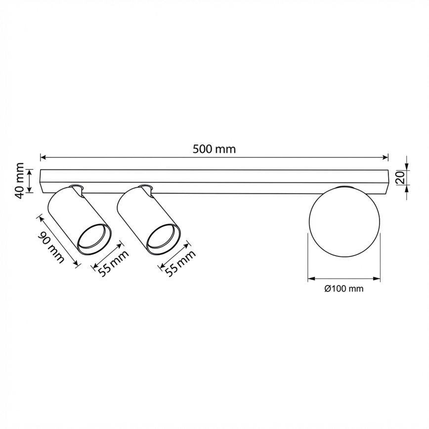 Brilagi - Spot SELE BALL 2xGU10/30W/230V + 1xG9/10W noir