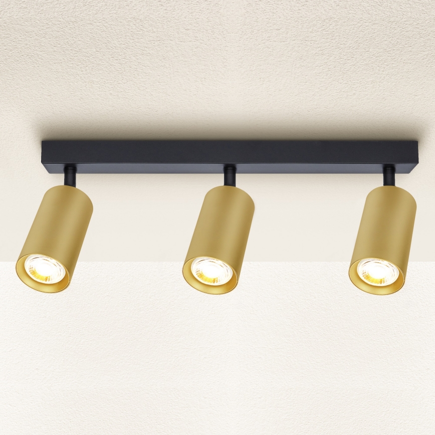 Brilagi - Spot SELE GOLDEN 3xGU10/30W/230V zwart/goud