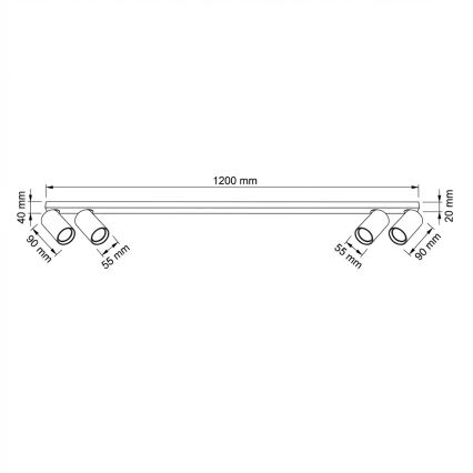 Brilagi - Spot SELE LONG 4xGU10/30W/230V zwart