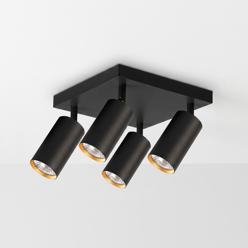 Brilagi - Spot SELE SQUARE 4xGU10/30W/230V noir/doré