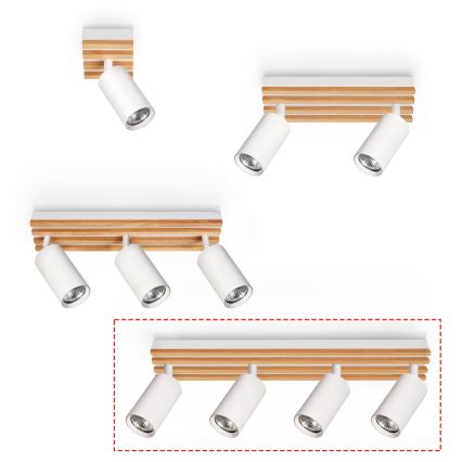 Brilagi - Spot SELE WOOD 4xGU10/30W/230V blanc/bois