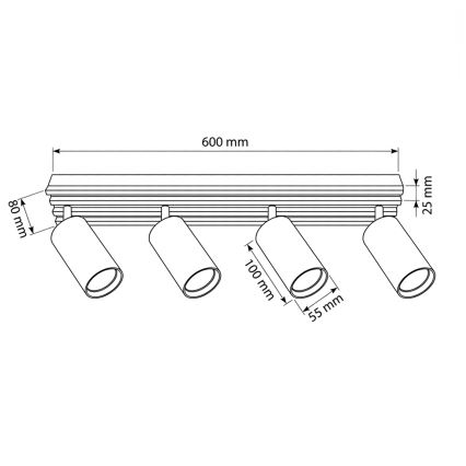Brilagi - Spot SELE WOOD 4xGU10/30W/230V blanc/bois