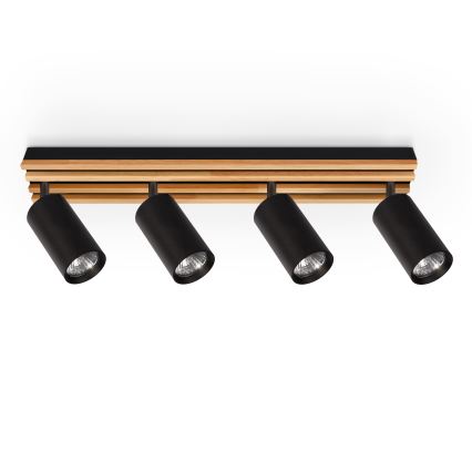 Brilagi - Spot SELE WOOD 4xGU10/30W/230V noir/bois