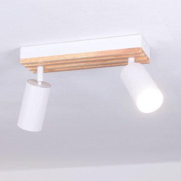 Brilagi - Spot SELE WOOD ACOUSTIC 2xGU10/30W/230V blanc/bois