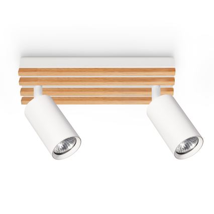 Brilagi - Spot SELE WOOD ACOUSTIC 2xGU10/30W/230V blanc/bois