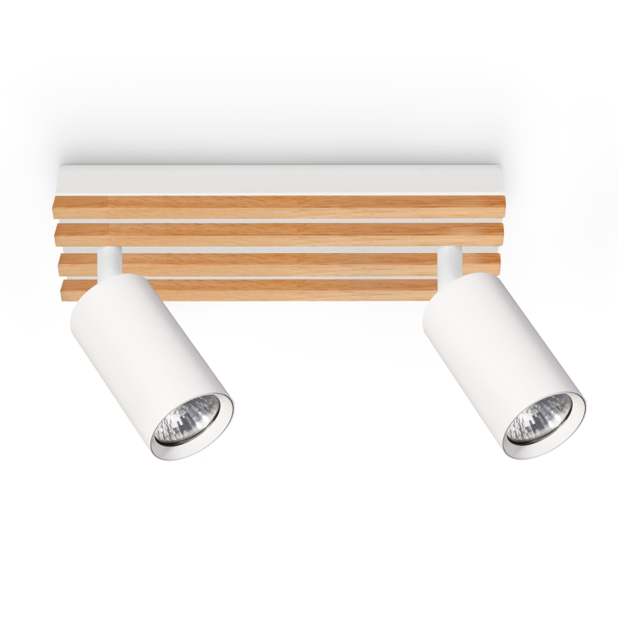 Brilagi - Spot SELE WOOD ACOUSTIC 2xGU10/30W/230V blanc/bois