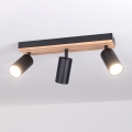 Brilagi - Spot SELE WOOD ACOUSTIC 3xGU10/30W/230V noir/bois
