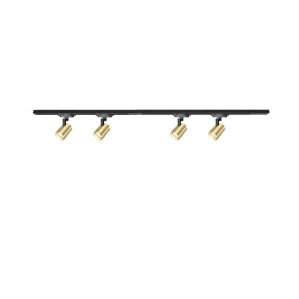 Brilagi - Spot sur rail HUSKY 4x GU10/10W/230V noir/doré