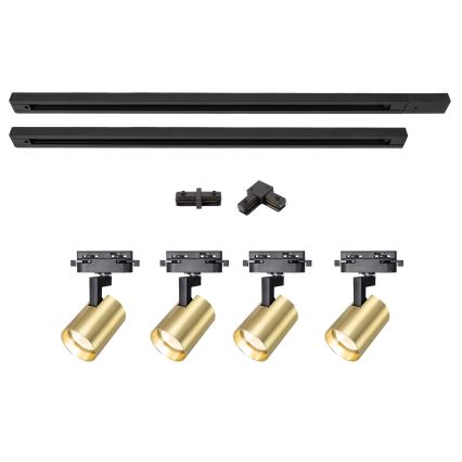 Brilagi - Spot voor railsysteem HUSKY 4xGU10/10W/230V zwart/goud