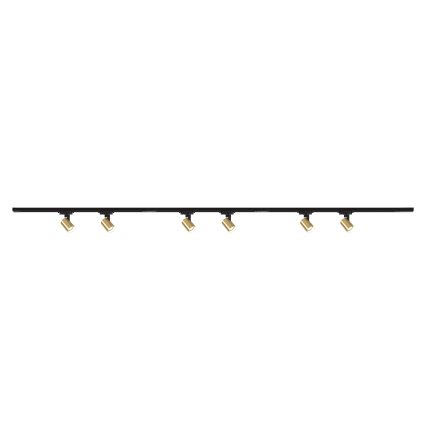 Brilagi - Spot voor railsysteem HUSKY 6x GU10/10W/230V zwart/goud