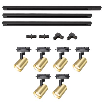 Brilagi - spot voor railsysteem HUSKY 6xGU10/10W/230V zwart/goud