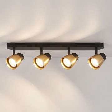Brilagi - Spotarmatuur NUGGET 4xGU10/30W/230V zwart/goud