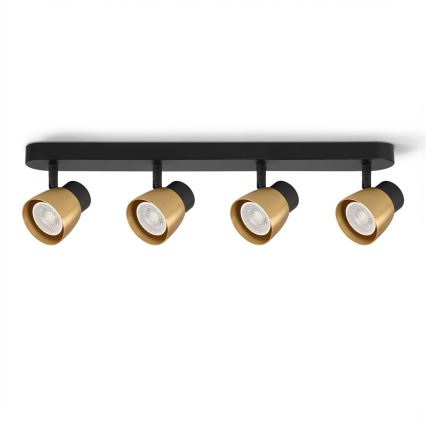 Brilagi - Spotarmatuur NUGGET 4xGU10/30W/230V zwart/goud