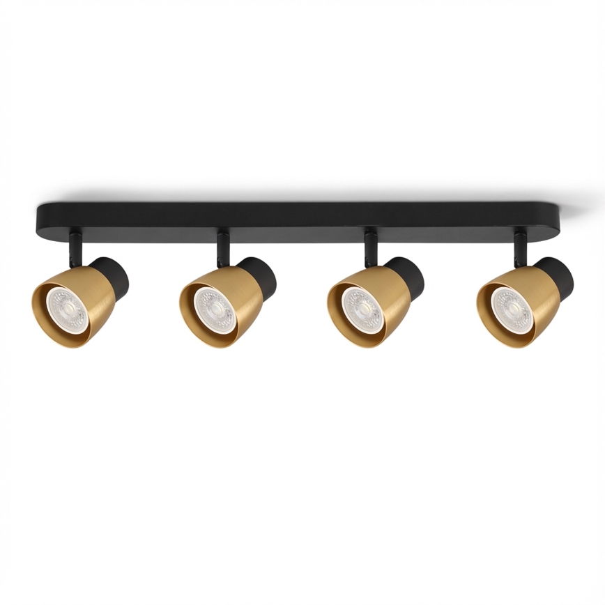 Brilagi - Spotarmatuur NUGGET 4xGU10/30W/230V zwart/goud