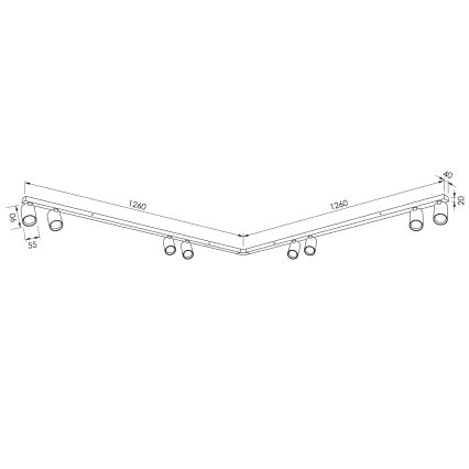 BRILAGI - Spotarmatuur SELE LONG 8xGU10/30W/230V zwart