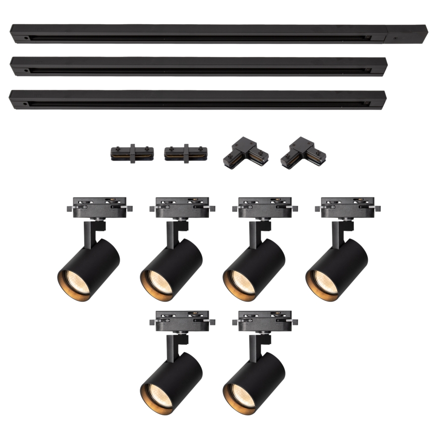 Brilagi - spotarmatuur voor railsysteem HUSKY 6xGU10/10W/230V zwart