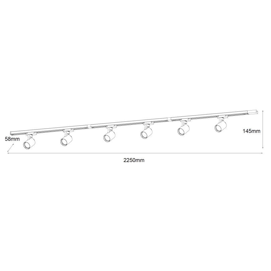 Brilagi - spotarmatuur voor railsysteem HUSKY 6xGU10/10W/230V zwart