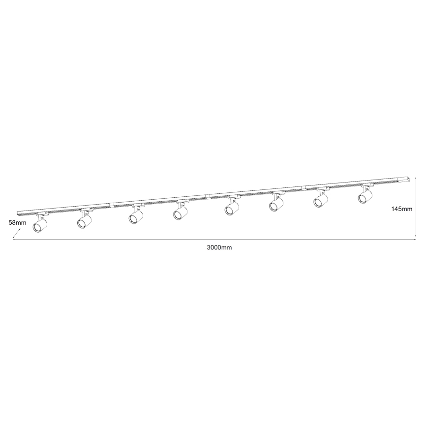 Brilagi - Spotarmatuur voor railsysteem HUSKY 8xGU10/10W/230V zwart