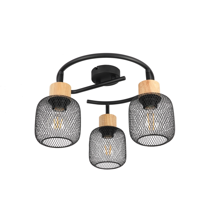 Brilagi - Spotlamp BASKLITE 3xE27/15W/230V hout/zwart