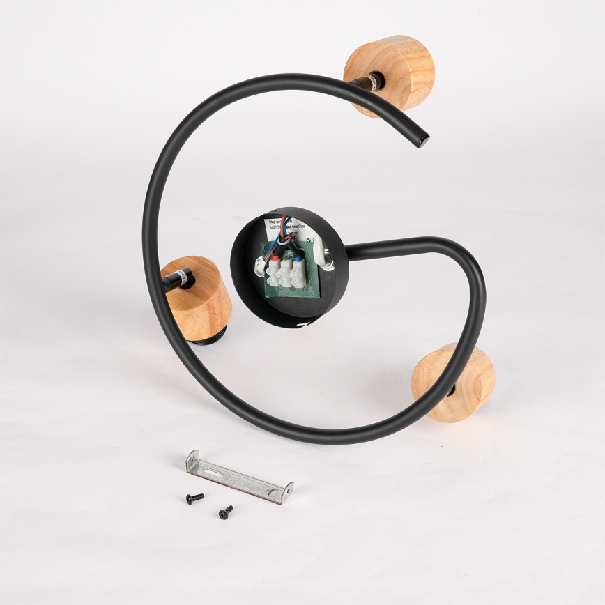 Brilagi - Spotlamp BASKLITE 3xE27/15W/230V hout/zwart