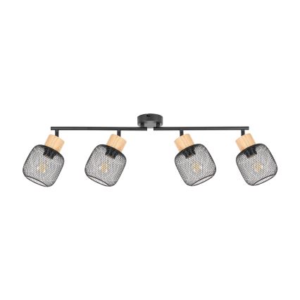 Brilagi - Spotlamp BASKLITE 4xE27/15W/230V hout/zwart