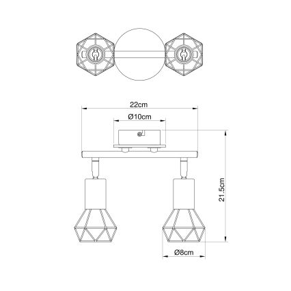Brilagi - Spotlamp CAGE 2xE14/40W/230V