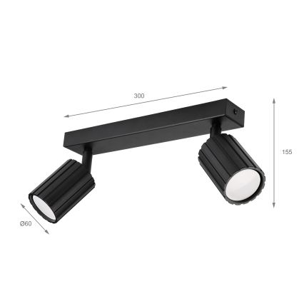 Brilagi - Spotlamp CRISPINA 2xGU10/10W/230V zwart