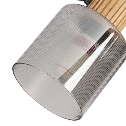 Brilagi - Spotlamp HYGGE 2xE14/15W/230V rubberhout/gerookt