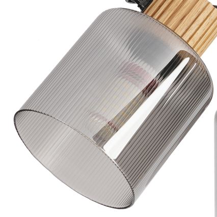 Brilagi - Spotlamp HYGGE 3xE14/15W/230V rubberhout/rookkleurig