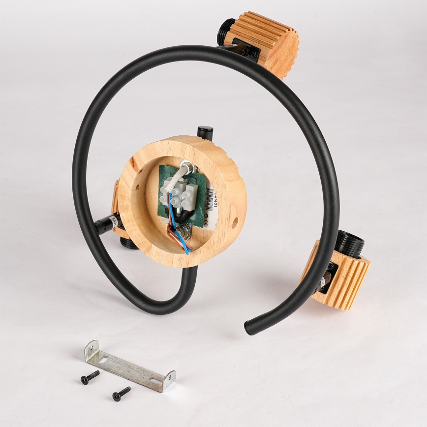 Brilagi - Spotlamp HYGGE 3xE14/15W/230V rubberhout/rookkleurig