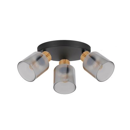 Brilagi - Spotlamp HYGGE 3xE14/15W/230V zwart/gerookt glas