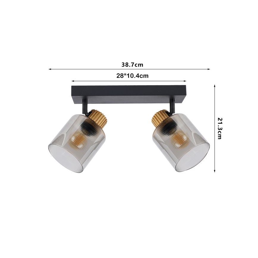 Brilagi - Spotlamp HYGGE 3xE14/15W/230V zwart/gerookt glas