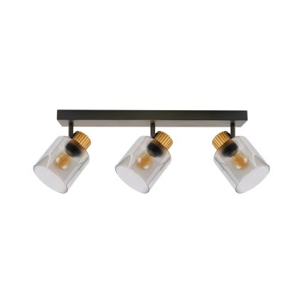 Brilagi - Spotlamp HYGGE 3xE14/15W/230V zwart/rookglas