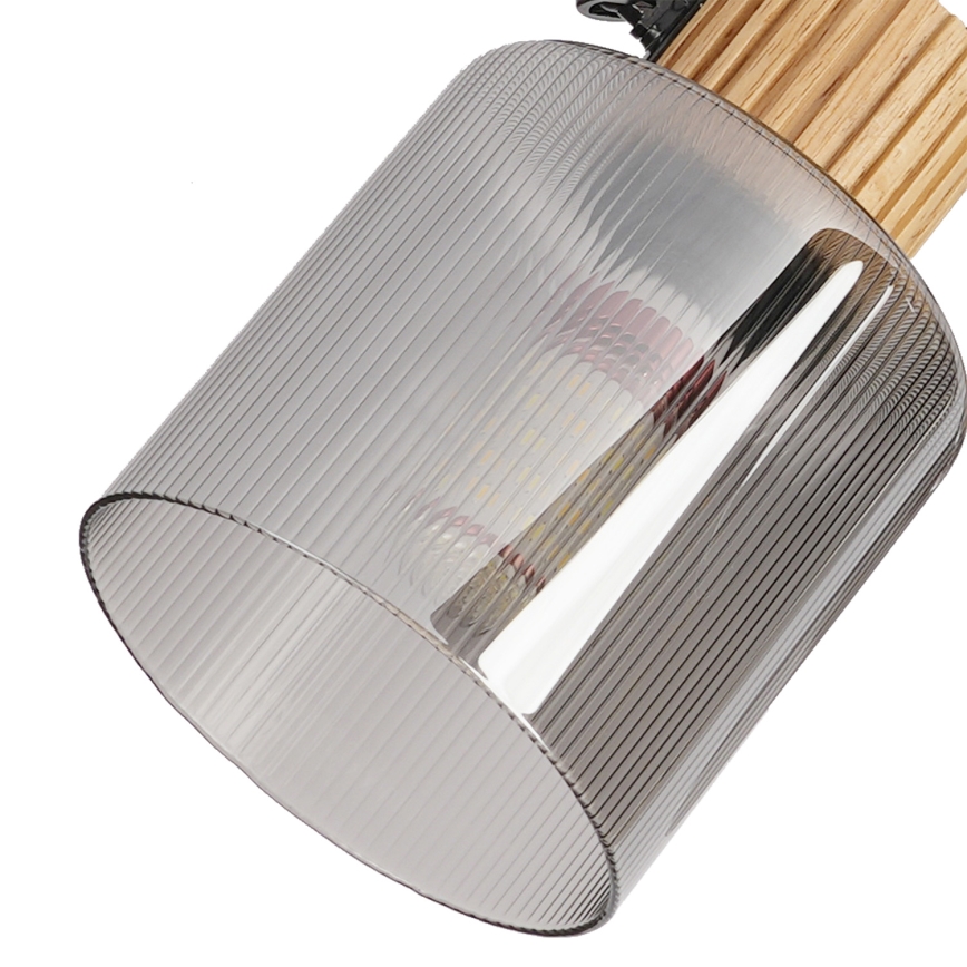 Brilagi - Spotlamp HYGGE 4xE14/15W/230V rubberhout/rookglas